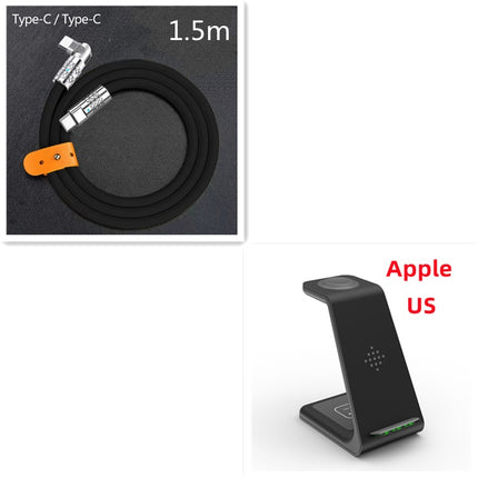 3-in-1 Fast Wireless Charging Station – Foldable Magnetic Charging Dock for iPhone, Apple Watch & AirPods – Universal Quick Charge Stand