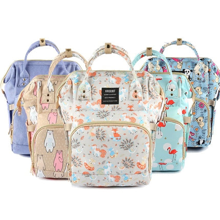 Waterproof Diaper Bag Backpack for Moms – Large Capacity Travel Nursing Bag – Multi-Functional Baby Bag with Thermal Bottle Pockets