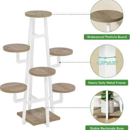 Modern Multi-Tiered Plant Stand – Stylish Indoor Flower Pot Holder – Vertical Space-Saving Shelf for Living Room, Balcony & Patio