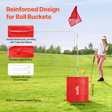 6-Hole Backyard Golf Game Set – Portable Golf Chipping Practice Game for Adults & Kids – Indoor/Outdoor Golf Training Toy for Lawn, Beach & Camping