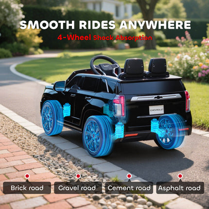 12V Electric Ride-On Car – Sleek Black SUV for Kids with 2.4G Parental Remote Control – Spring Suspension & LED Lights – Battery Powered Power Wheel