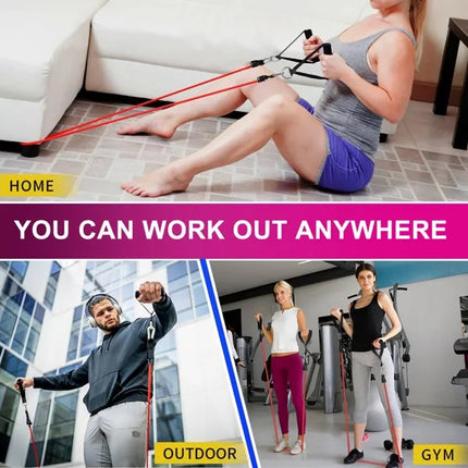 5-Piece Resistance Loop Band Set – Elastic Exercise Bands for Home Fitness, Yoga & Pilates – 5 Levels of Resistance with Carry Bag