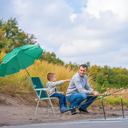 Lightweight Folding Beach Chair with Removable Sun Umbrella – 265lbs Capacity – Portable Camping Chair for Picnic, Concerts & Outdoor Activities
