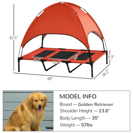Elevated Dog Cot - Cooling Raised Pet Bed with Breathable Mesh - Portable Indoor & Outdoor Dog Bed for Large, Medium & Small Pets