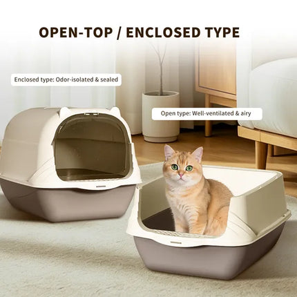 Portable Cat Litter Box with Carrying Handle – Large Capacity Travel Litter Pan for Road Trips, Foster Care & Small Spaces