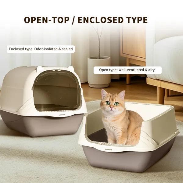 Portable Cat Litter Box with Carrying Handle – Large Capacity Travel Litter Pan for Road Trips, Foster Care & Small Spaces