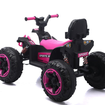 12V Kids Ride-On ATV – 4-Wheeler Electric Quad with Leather Seat & Bluetooth – All-Terrain Toy Car with LED Lights & Suspension – Gift for Boys & Girls