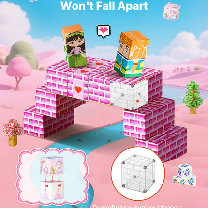 100-Piece Princess Castle Magnetic Building Blocks Set
