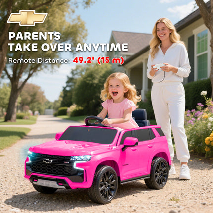 12V Electric Ride-On Car for Kids – Stylish Pink SUV with Parental Remote Control – Spring Suspension, LED Lights & Music Player