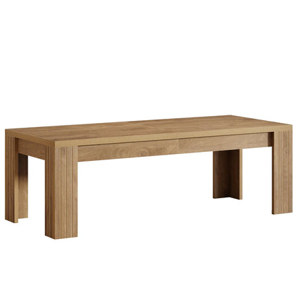 Rustic Farmhouse Dining Table – Spacious 6-10 Person Seating – Durable MDF Kitchen & Home Office Desk – Scratch & Water Resistant Surface – Easy Assembly
