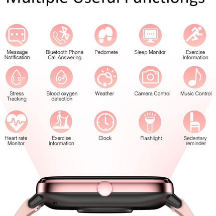 Elegant Women's Smartwatch – Bluetooth Call & Heart Rate Monitor – Luxury Metal Band Fitness Tracker with Diamond-Cut Detail – iOS & Android