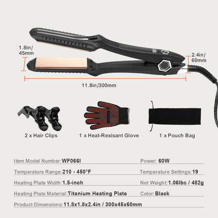 VEVOR™ Professional Dual Infrared Hair Straightener – Titanium Flat Iron with 19 Temp Levels