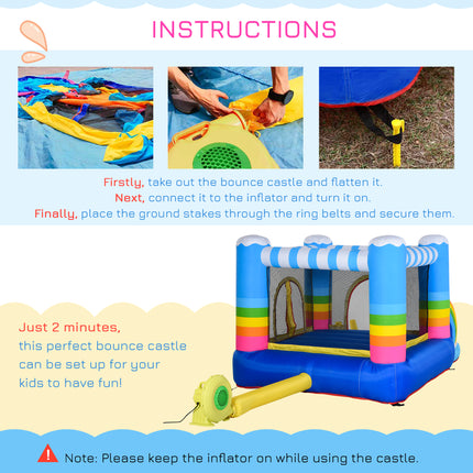 Inflatable Bounce House for Kids – 2-in-1 Jumping Castle with Ball Pit Pool – Indoor & Outdoor Party Bouncer with Heavy-Duty Air Blower & Carry Bag