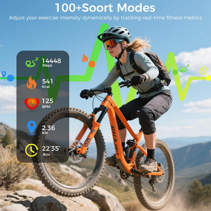 1.95" HD Smart Watch with Bluetooth Calling – Heart Rate, SpO2 & Sleep Monitor – 3ATM Waterproof Fitness Tracker for Android & iOS