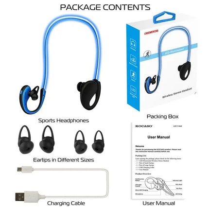 Wireless Sport Neckband Headphones – V4.1 Bluetooth Earphones with HD Stereo Sound – Sweat-Proof Magnetic Earbuds for Running, Gym & Cycling