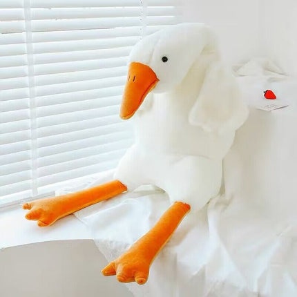 Giant Big White Goose Plush Pillow – Ultra Soft Long Body Hugging Pillow – Cute Stuffed Swan Toy for Sleeping & Home Decor