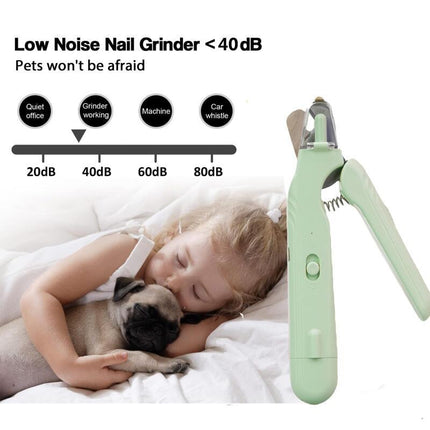 2-in-1 Pet Nail Clippers with LED Light – Quick-View Bloodline Sensor – Professional Dog & Cat Nail Trimmer with Built-in File