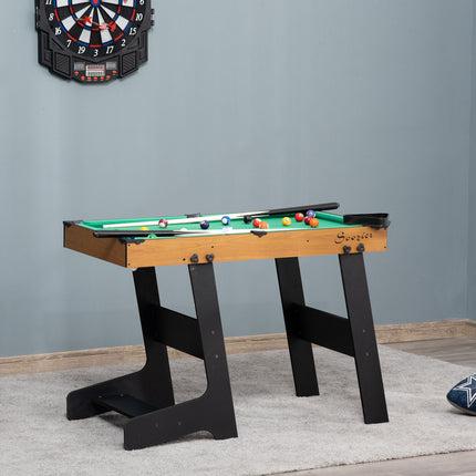 55" Portable Folding Billiard Table – Full Set with Cues, Balls & Rack – Space-Saving Pool Table for Home, Office & Game Room