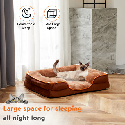 Orthopedic Memory Foam Dog Bed – Small Pet Bed with Waterproof Liner & Washable Cover – Non-Slip Calming Bed for Cats & Puppies