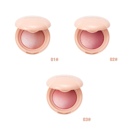 Phofay Silk Glow Powder Blush – 2-in-1 Blush & Highlighter