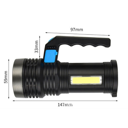 Ultra-Bright LED Tactical Flashlight – USB Rechargeable Torch with COB Side Light – 3 Modes High-Lumen Emergency Lamp – Waterproof