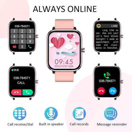 Elegant Women's Smartwatch – Bluetooth Call & Heart Rate Monitor – Luxury Metal Band Fitness Tracker with Diamond-Cut Detail – iOS & Android