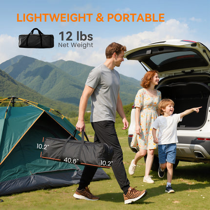 Heavy-Duty Folding Camping Chair – Portable Outdoor Lounge Chair with Side Pockets, Cup Holder & Carry Bag – Black & Gray