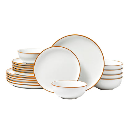 Pure White 18-Pcs Porcelain Dining Collection – Service for 6 – Chip-Resistant, Microwave & Dishwasher Safe