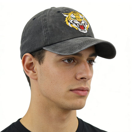 Embroidered Tiger Cotton Baseball Cap – Adjustable Unisex Dad Hat for Outdoor Adventures & Casual Wear