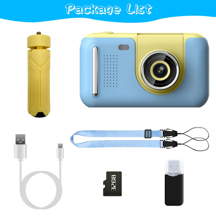Kids Digital Camera with Flip Selfie Lens and Tripod – 1080P HD Video Recorder Toy for Creative Boys and Girls