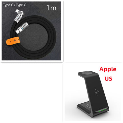 3-in-1 Fast Wireless Charging Station – Foldable Magnetic Charging Dock for iPhone, Apple Watch & AirPods – Universal Quick Charge Stand