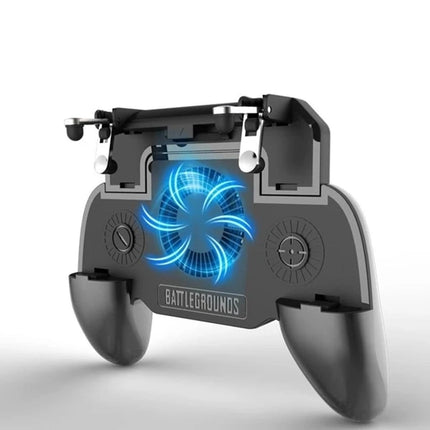 5-in-1 Mobile Gaming Controller with Cooling Fan & Power Bank – L1R1 Gaming Triggers & Ergonomic Grip for PUBG, COD, Free Fire – Portable Phone Cooler Gamepad