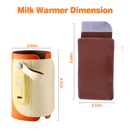 Portable Baby Milk Warmer – 5 Temperature Adjustable Bottle Warmer – USB Rechargeable Travel Milk Heater for Car & Outdoor