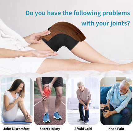 Intelligent Knee Massager with Heat & Vibration – Infrared Laser Therapy for Joint Pain Relief – Cordless Rechargeable Knee Care Device