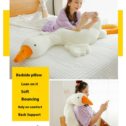 Giant Big White Goose Plush Pillow – Ultra Soft Long Body Hugging Pillow – Cute Stuffed Swan Toy for Sleeping & Home Decor