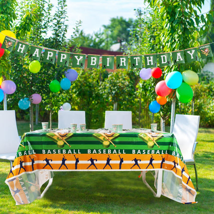 171-Piece Baseball Party Supplies Kit – All-in-One Birthday Disposable Dinnerware Set – Includes Plates, Cups, Cutlery, Napkins & Tablecloth – Sports Theme Party Decorations