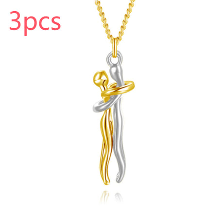 Romantic "Love Hug" Pendant Necklace – Symbolic Couple Jewelry for Lovers – Meaningful Anniversary & Valentine’s Day Gift for Him & Her