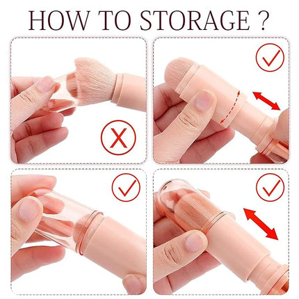 4-in-1 Portable Travel Makeup Brush Set – All-in-One Beauty Tool