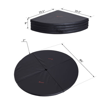 Professional Pole Dance Safety Mat – Foldable Round Crash Mat for Dance & Fitness – High-Density Foam Padding with Center Hole