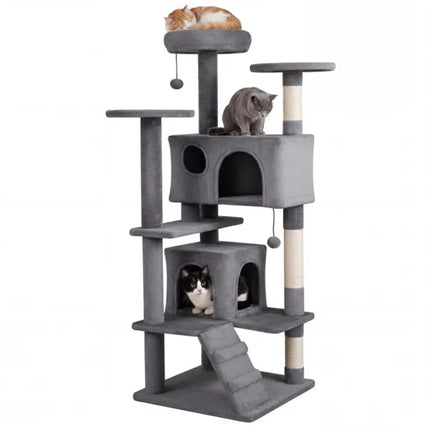 52-Inch Multi-Level Cat Tree Tower – Plush Activity Center with Scratching Posts & Cozy Condos for Indoor Cats