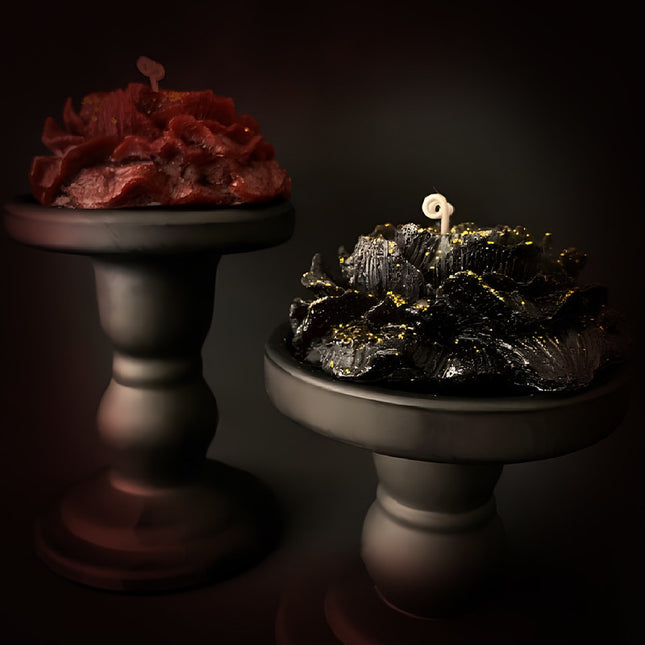 Sexy Low-Temperature Candles – 40°C Safe Melting Wax – Peony & Rose Flower Shape with Gold Gilding – Sensual Romantic Gift for Couples