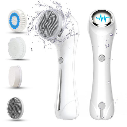 4-in-1 Rechargeable Facial Cleansing Brush – IPX7 Waterproof Deep Clean System