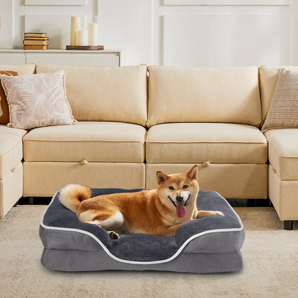 Orthopedic Memory Foam Dog Bed – Small Pet Bed with Waterproof Liner & Washable Cover – Non-Slip Calming Bed for Cats & Puppies