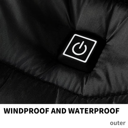 9-Zone Heated Puffer Jacket for Men – Electric Heating Winter Coat with Insulated Hood – USB Powered Thermal Windbreaker