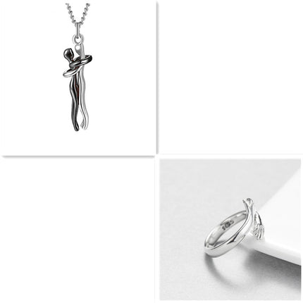 Romantic "Love Hug" Pendant Necklace – Symbolic Couple Jewelry for Lovers – Meaningful Anniversary & Valentine’s Day Gift for Him & Her