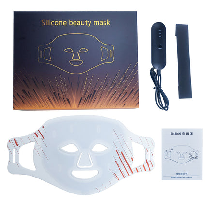Premium LED Light Therapy Silicone Facial Mask – Advanced Anti-Aging & Skin Rejuvenation Device – Photon Beauty Instrument for Home Spa Experience – Visibly Reduces Fine Lines & Brightens Complexion