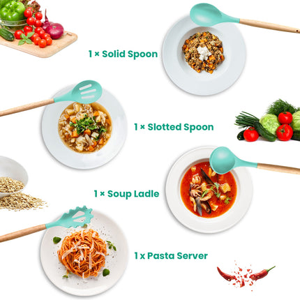 35-Piece Professional Kitchen Utensils Set – Heat-Resistant Silicone Cooking Tools with Holder
