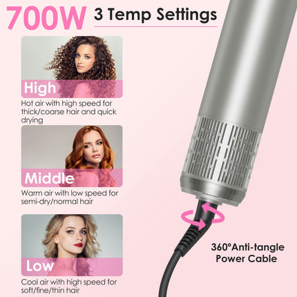 6-in-1 High-Speed Hot Air Styler – Automatic Wrap Curler, Volumizer & Straightener
