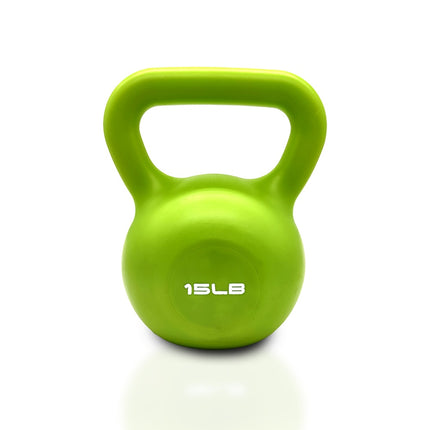 15lbs Vinyl Coated Kettlebell – Professional Strength Training Weight – Wide Comfort Grip for Swings, Squats & Home Gym