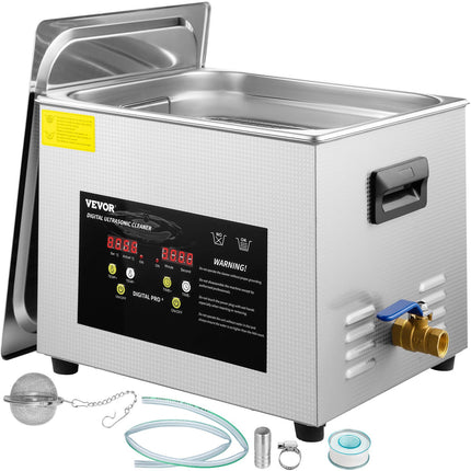 15L Professional Ultrasonic Cleaner – 600W Heater & 360W Ultrasonic Power – Digital Lab Cleaner with Timer for Engine Parts, Dental Tools & Jewelry